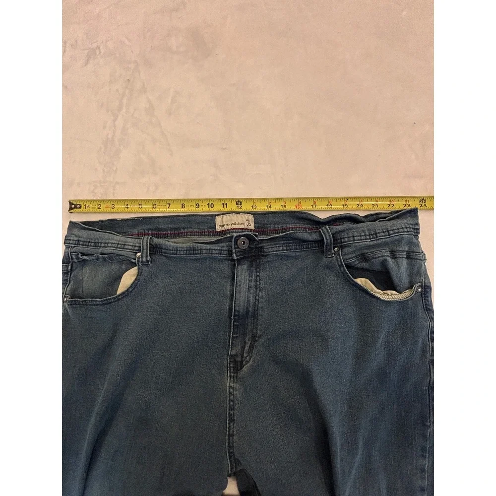 Paperdenim&cloth Mens Jeans 48x30 Blue Medium Wash Straight Leg Denim Pants